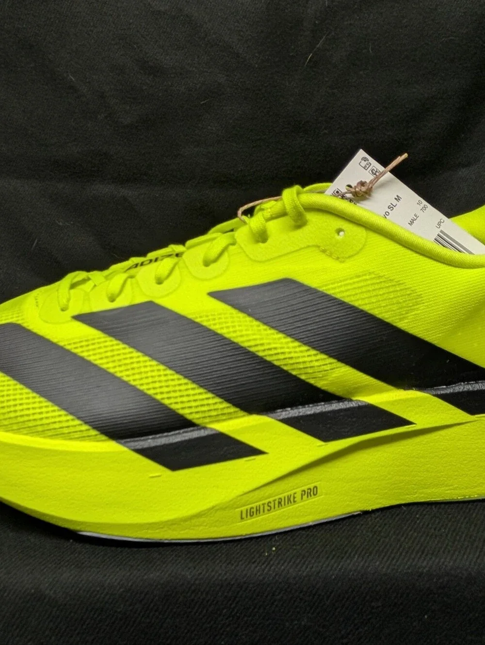 Adidas Adizero EVO SL Woven Shoes, Size 10.5, solar Yellow